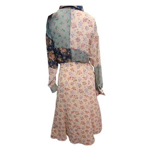 Liz Sport Vintage 90's Sheer Floral Maxi Skirt Shirt Set Size 8P - Picture 5 of 11
